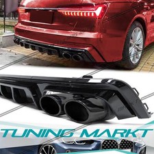 Diffusore Scarico Nero Diffusore Posteriore per AUDI A6 C8 4K Berlina Avant S Line 2018+