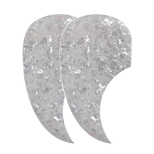 2pcs white pearl pickguards - white,