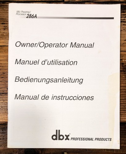 Dbx modello 286a microfono - 286a,