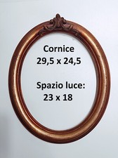 Cornice ovale dorata 23x18 in legno vintage stile barocco oro per foto quadri