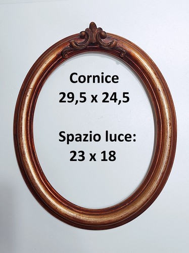 Cornice ovale dorata - , in