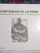 WW2 AUTOGRAFO AMMIRAGLIO MEDAGLIA D'ORO VALOR MILITARE LUIGI DURAND DE LA PENNE