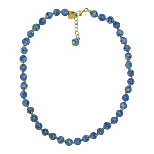 Collana vetro murano blu - di,