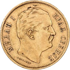 Serbie, Milan I, 10 Dinara, 1882, Vienne, Or, TTB+, KM:16