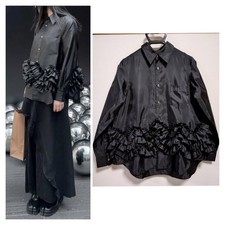 Camicia blusa usata Comme des Garcons con volant taglia 2 nera