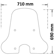 Parabrezza ISOTTA intercambiabile 690x709mm PIAGGIO LIBERTY IGET 4T 125 2016-202