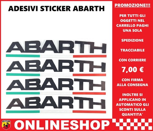 Adesivi abarth neri maniglia - abarth,