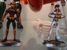 Hiroshi Shiba e Cyborg Jeeg robot modellini piloti in metallo