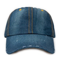Cappello con visiera da donna tipo baseball berretto ragazza di jeans con strass