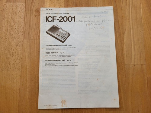 Sony icf 2001 operating - icf-2001,