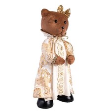 Decorazione statuina natalizia orso bianco e oro 22", statuina albero, bambola orso