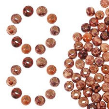  300 Pcs Perle Di Legno Grande Foro Stampato Rotonde Perline Distanziatrici