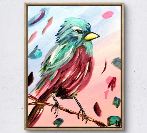 Quadro luminoso uccellino - quadro,