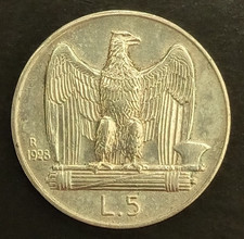 5 LIRE 1928 SPL 1 ROSETTA E 2