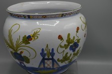 Ceramica italiana decoro Faenza Garofano chiodi di garofano vaso da fiori 21 cm Dm / 20 cm h.