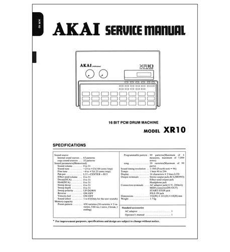 Akai xr10 service - akai,