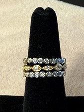 Anelli impilabili SS CZ taglia 6 3/4 - set di 3