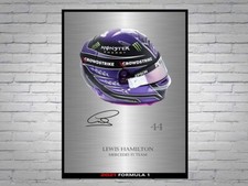 Poster firmato casco Lewis
