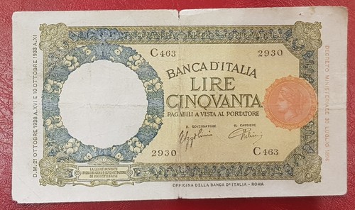Banconota italia lire - italia,