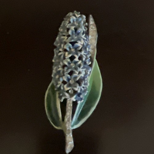 Spilla smaltata fiori blu