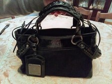 Borsa donna Biasia vera pelle cavallino nero vernice metallo bridge the zaino