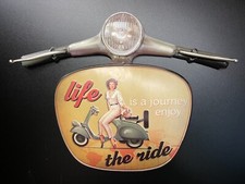 Targa in latta scooter manubrio 50x40 cm Vespa 3D scooter nuova Italia sign decorazione