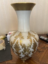 VASO CERAMICA ORO ZECCHINO FINZI (Ceramic vase pure gold decorations)