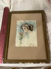 c.1900 Acquerello Ritratto