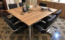 tavolo sala riunioni + 8 sedie + mobile basso come nuovo, colore marrone-nero