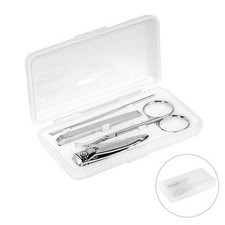 Set per manicure con spingi cuticole, taglia unghie, forbicine e pinzette inox
