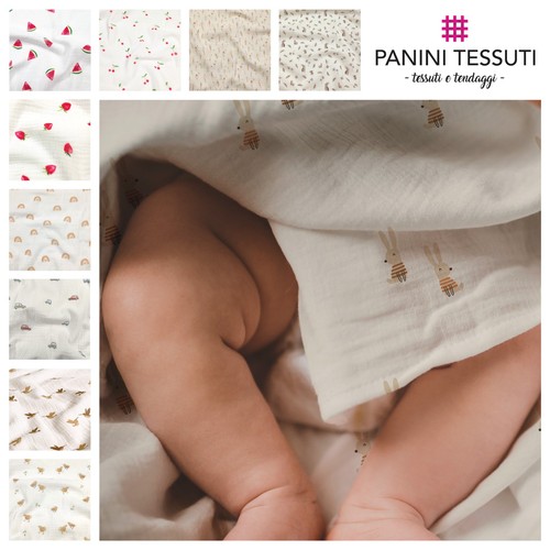 Mussola cotone fantasia - di,
