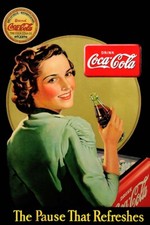Poster Manifesto Locandina Pubblicitaria Bevande Stampa Vintage Coca Cola Drink
