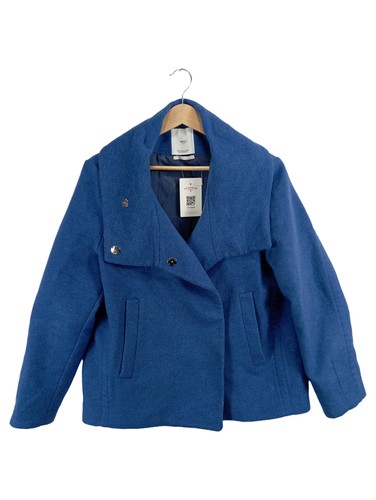Mango cappotto donna - lana, blu