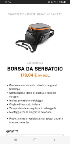 Borsa serbatoio ktm powerparts - borsa,