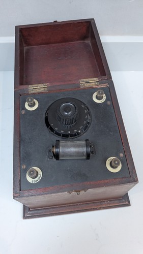 Antique crystal radio box - antique,