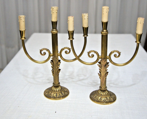 Coppia candelabri antichi - coppia,