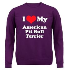 I Love My American Pitbull Terrier - Felpa con cappuccio/maglione per bambini - cani Pit Bull Dog