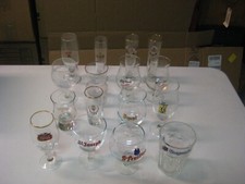 Belgian Beer Glass Mixed Lot of 19 Glasses, Box 1B