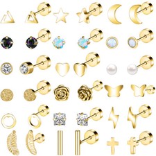 18 paia orecchini a perno in