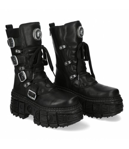 Botín negro unisex piel - piel, y