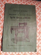 SINGER ISTRUZIONI PER MACCHINE DA CUCIRE 15K-BC E 16K-BC 1912