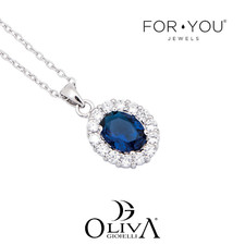 COLLANA CIONDOLO ZIRCONE OVALE