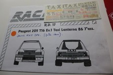 Decal 1/43e Peugeot 205 T16
