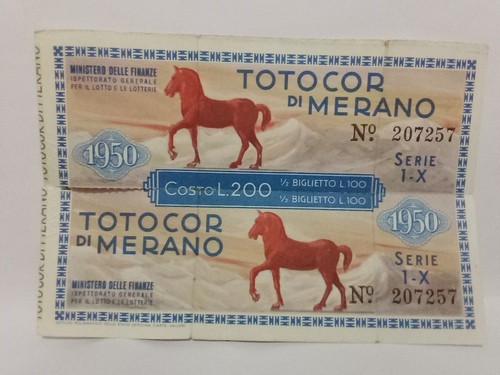 Biglietto lotteria totocor - biglietto, di