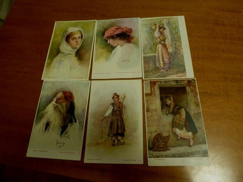 Sei originali cartoline - cartoline, greche