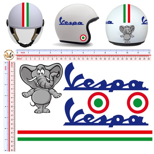 Vespa adesivi casco elefante