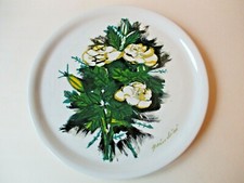 Remo Brindisi " Rose, 1991" piatto ceramica serigrafia fiori tiratura limitata