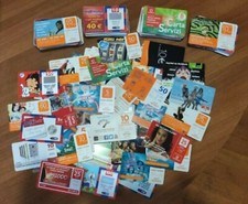 LOTTO 100 SCHEDE RICARICHE VARI GESTORI (TIM, WIND, VODAFONE, TRE) USATE 