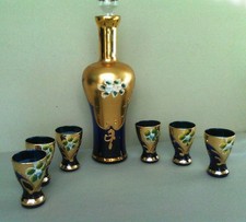 Caraffa e 6 bicchieri in vetro