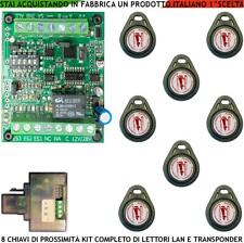 CHIAVE ELETTRONICA PROSSIMITÀ SICUREZZA KIT 8 CHIAVI ANTIFURTO AUTOMATISMI 12 VC